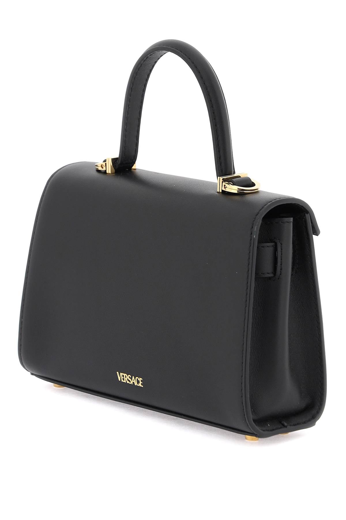 Small Medusa '95 Black Leather Handbag for Women