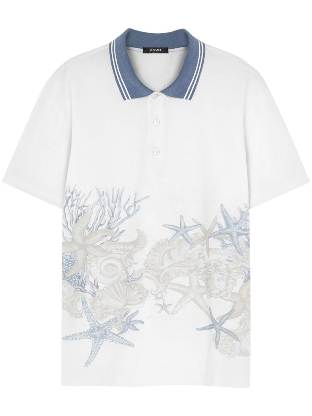 VERSACE Holiday Print Polo Shirt