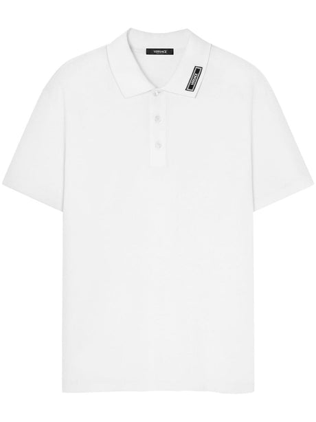 VERSACE Men's Classic Logo Piquet Polo Shirt - FW24