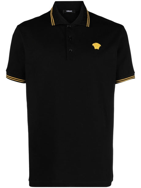 VERSACE Signature Greek Detail Polo Shirt