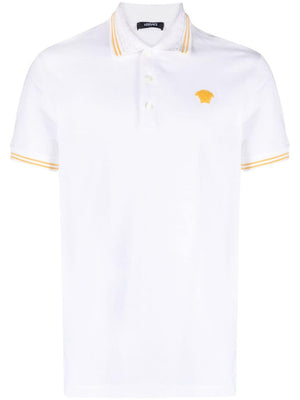 VERSACE Signature Cotton Piqué Polo Shirt