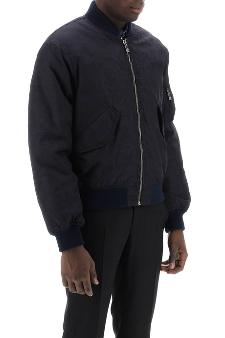 VERSACE Men's Jacquard Baroque Bomber Jacket in Blue for SS24