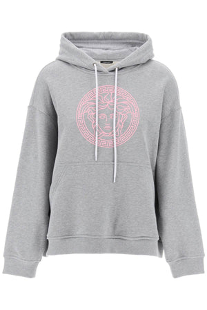 VERSACE Versatile Gray Hooded Sweatshirt for Women - SS24 Collection