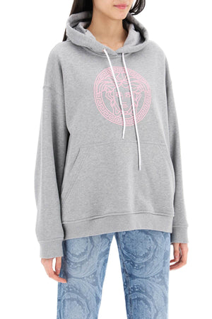 VERSACE Versatile Gray Hooded Sweatshirt for Women - SS24 Collection