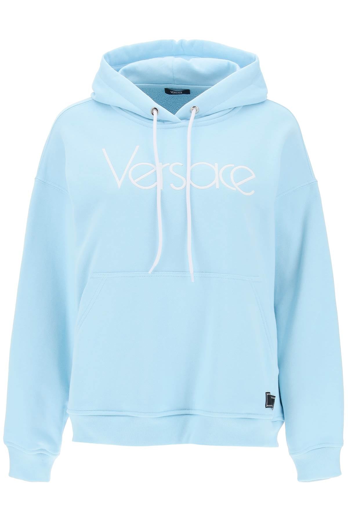 粉红色Versace SS24系列女式重制版标识连帽衫