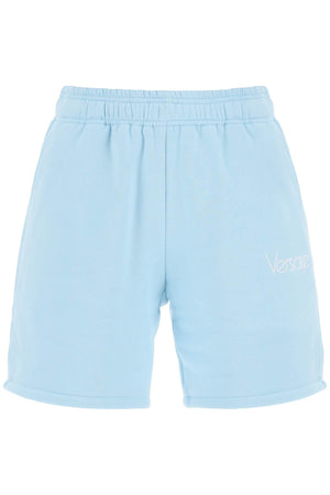 VERSACE 1978 Re-Edition Logo Sweatshorts in Light Blue for Women