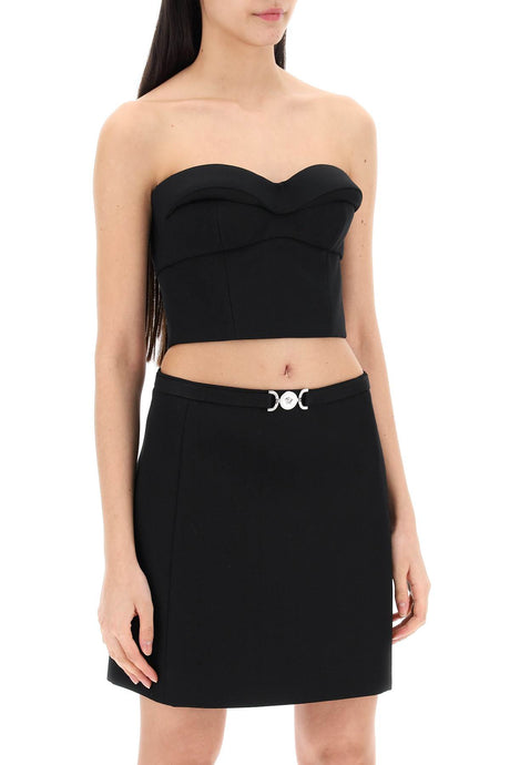 VERSACE Black Padded Bustier Crop Top for Women - Versatile and Chic