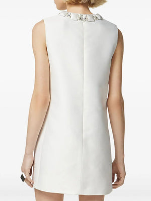 VERSACE White Beaded Mini Dress for Women - SS24 Collection