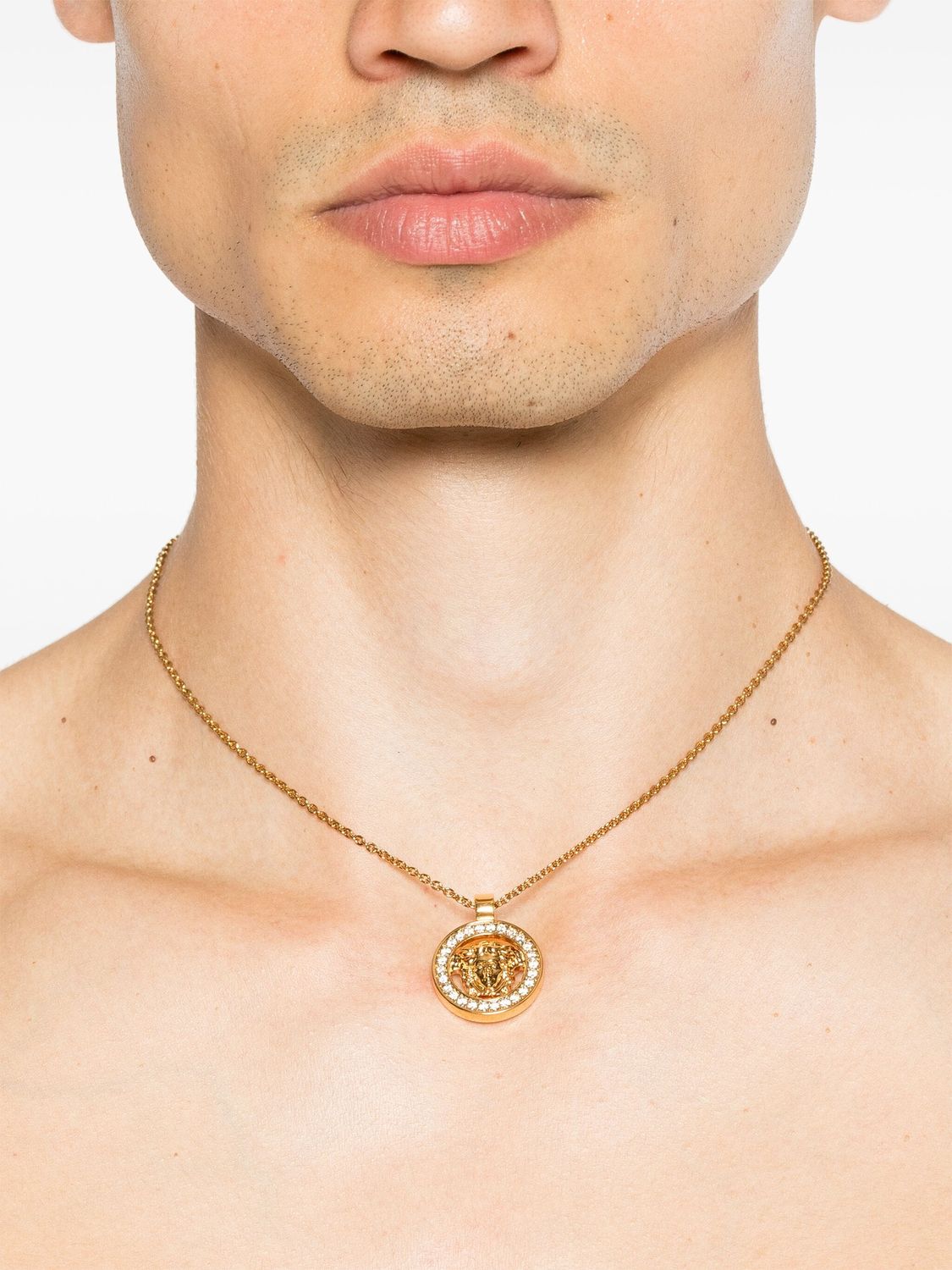 VERSACE Metallic Strass Necklace for Men - FW24 Collection