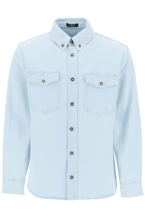 VERSACE Men's Light Blue Denim Shirt - SS24 Collection