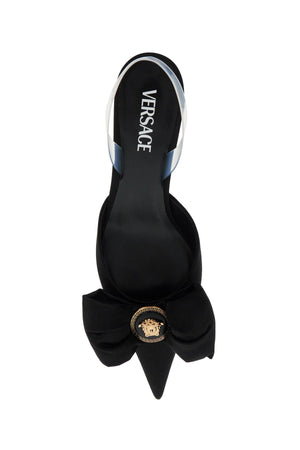 VERSACE Elegant Satin Slingback Pumps with Medusa Charm