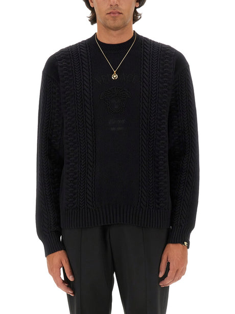 VERSACE Medusa Milan Cable Knit Sweater - Regular Fit