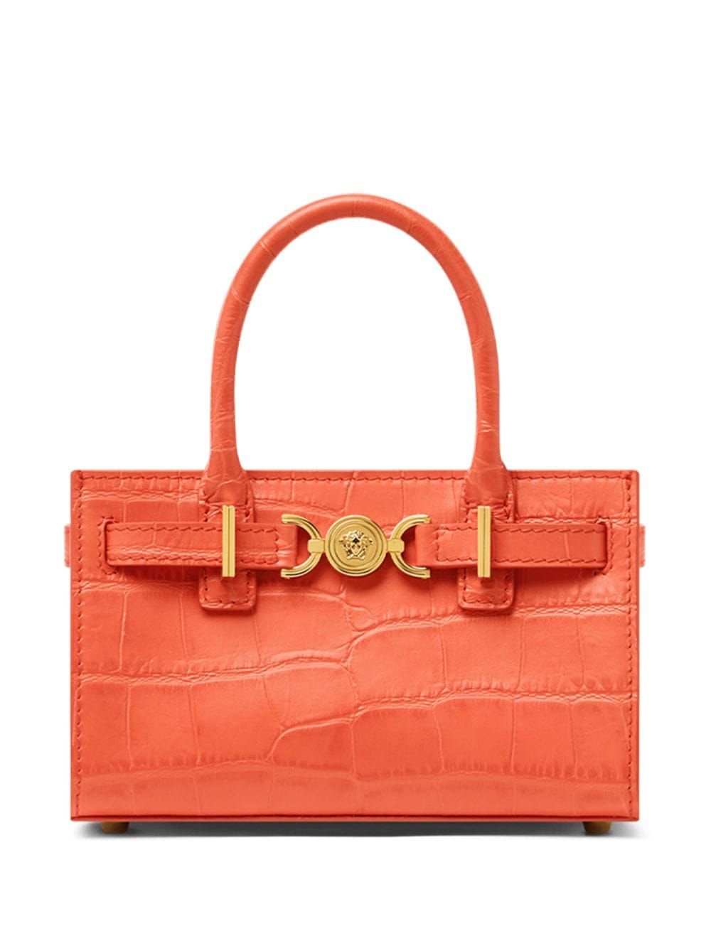 VERSACE Salmon Mini Tote Handbag in 100% Calf Leather for Women