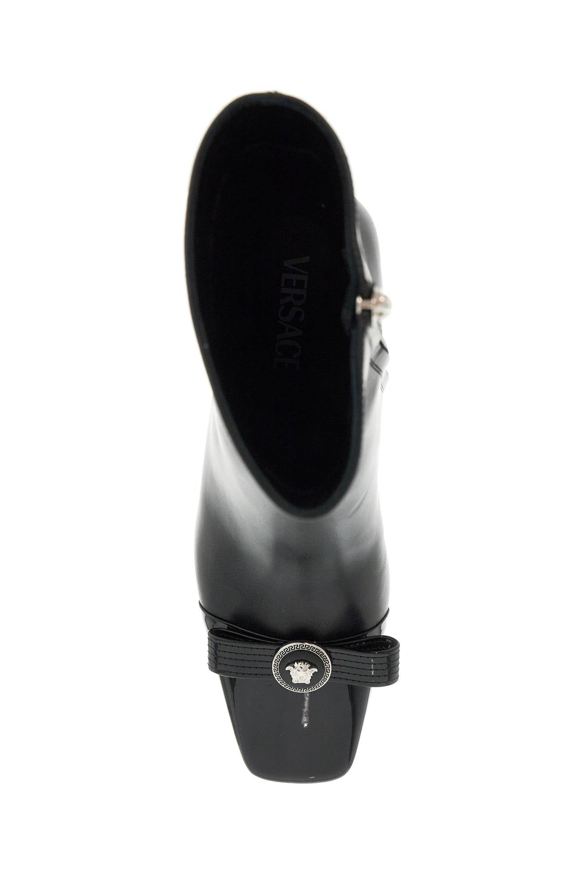 VERSACE Chic Ribbon Leather Ankle Boots