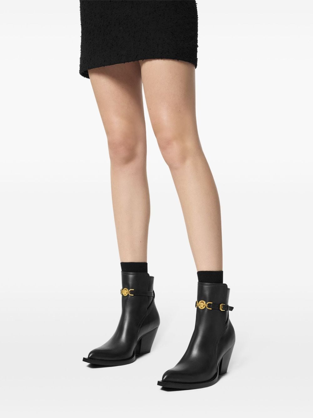 VERSACE Medusa Leather Ankle Boots