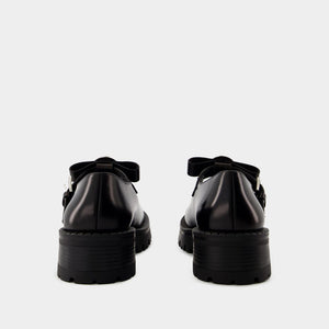 VERSACE Elegant Black Moccasin Derbies