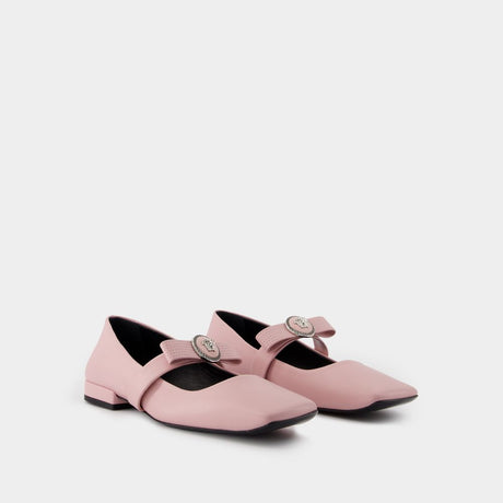 VERSACE Elegant Pink Ballerina Flats