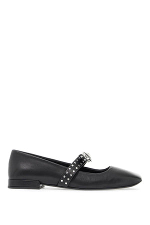 VERSACE Elegant Studded Leather Ballerina Flats