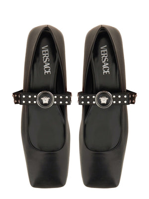 VERSACE Studded Ballerina Sandals