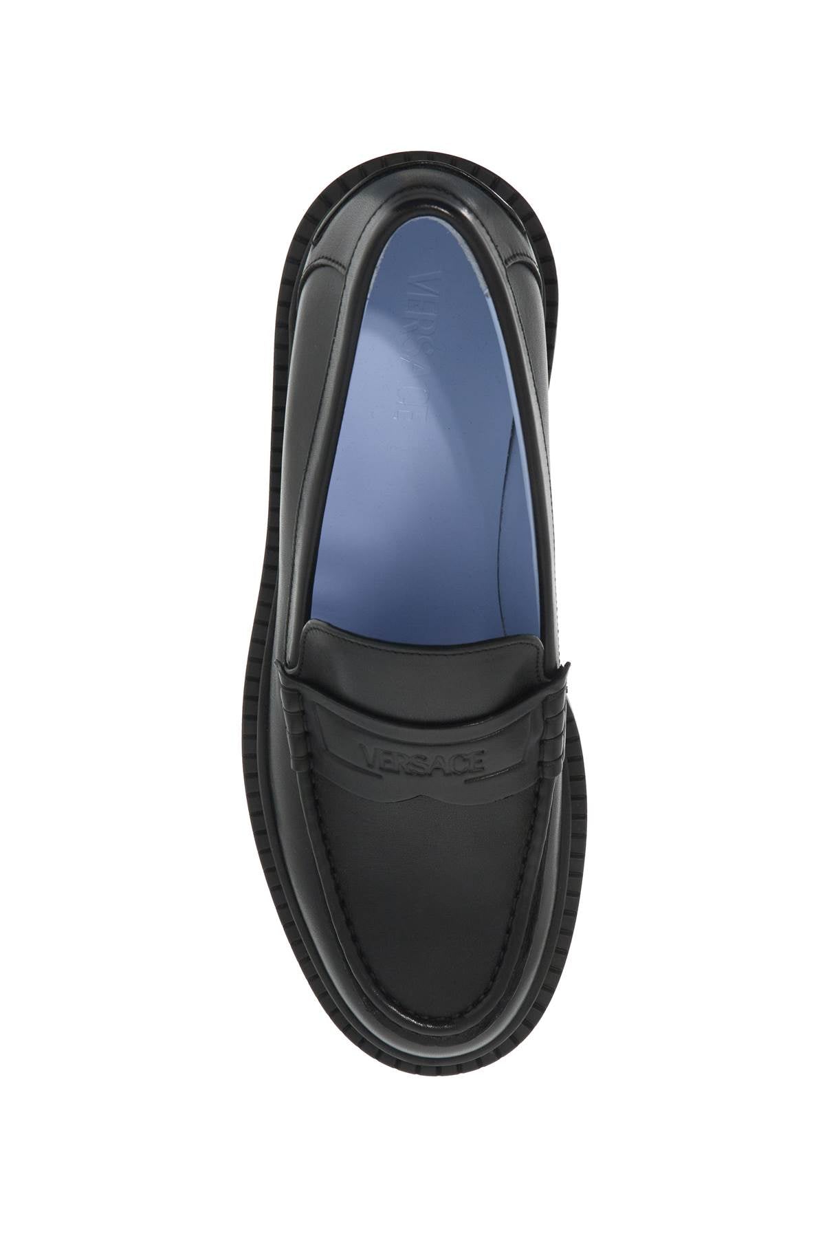 VERSACE Smooth Leather Adriano Loafers