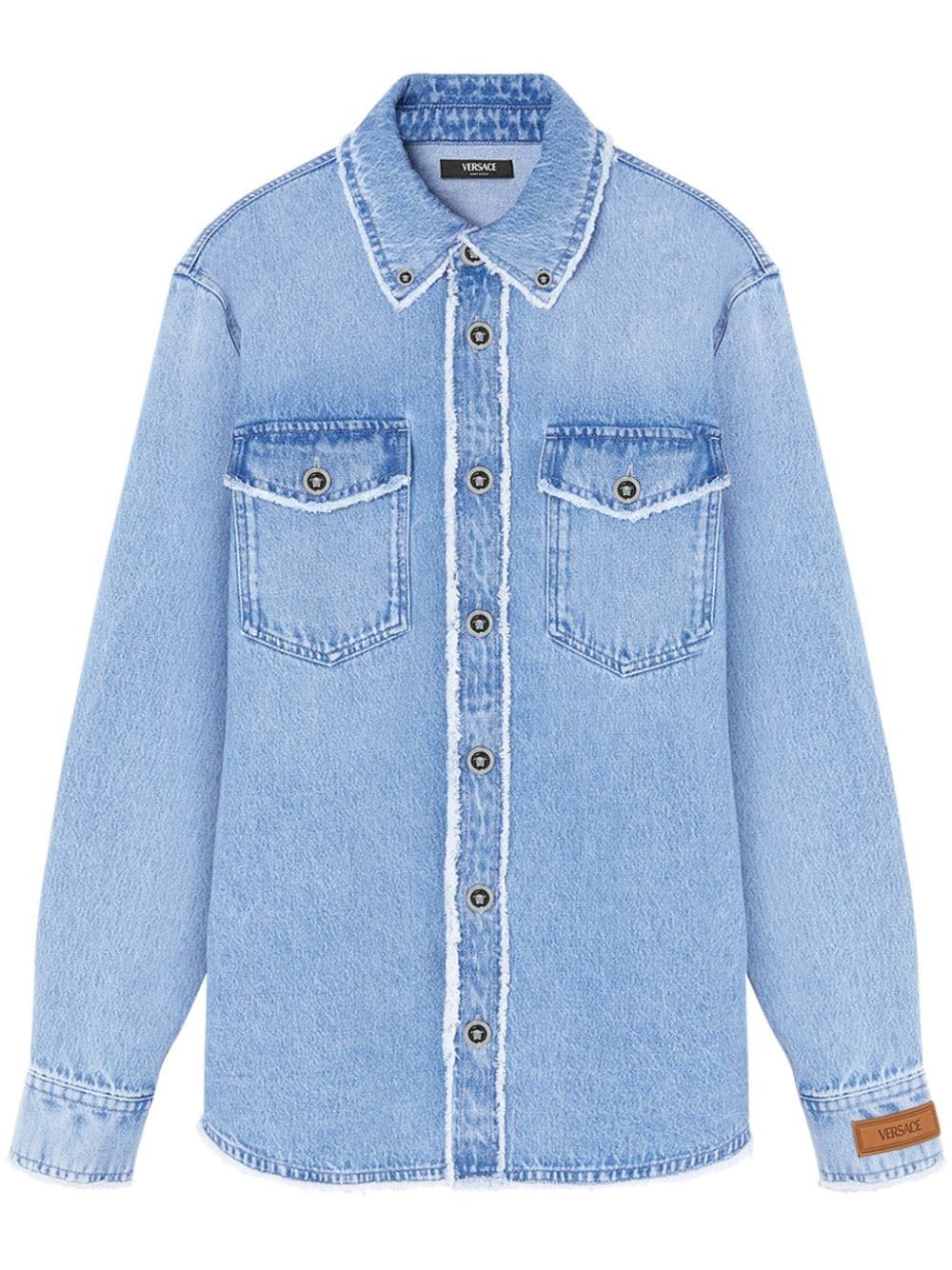 VERSACE Contemporary Light Blue Denim Shirt