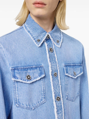 VERSACE Contemporary Light Blue Denim Shirt