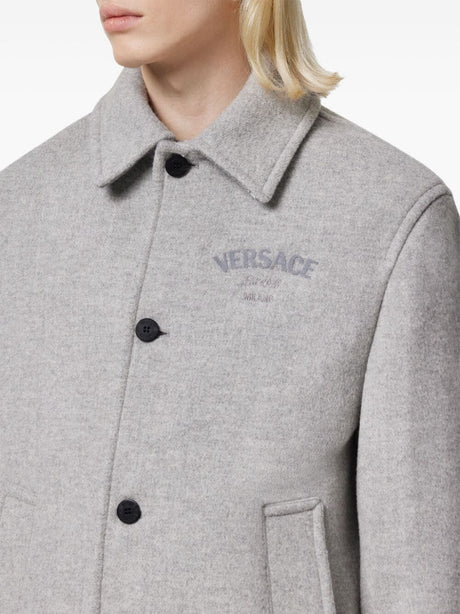 VERSACE Classic Heavy Wool Blouson with Embroidery