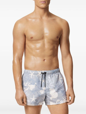 VERSACE Coral All Over Print Swim Shorts for Men