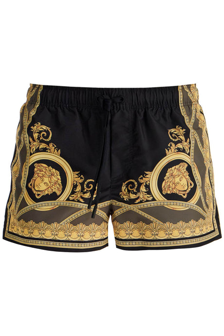 VERSACE Men's Luxe Swim Trunks with Iconic Print