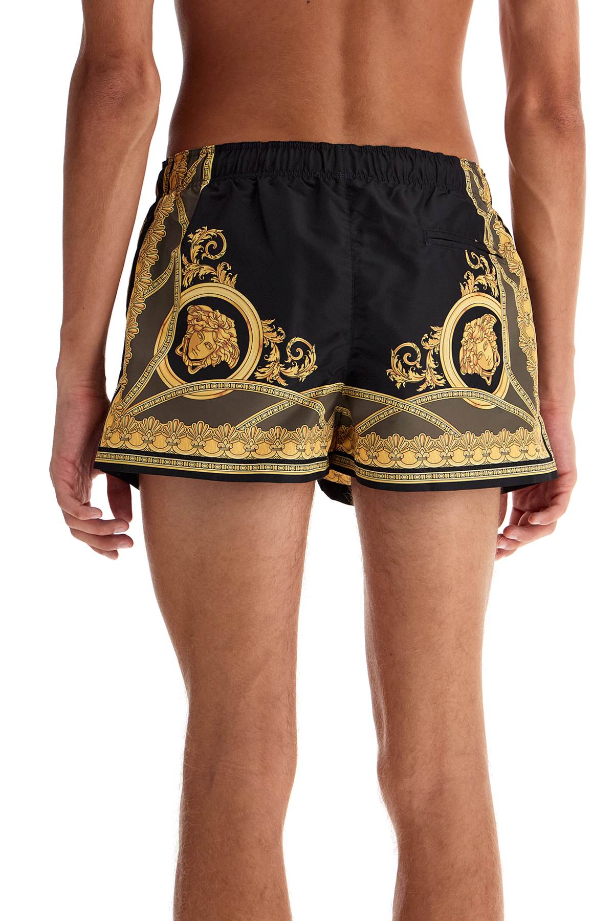 VERSACE Men's Luxe Swim Trunks with Iconic Print