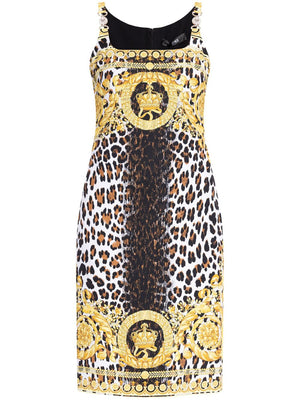 VERSACE Baroque Print Midi Dress