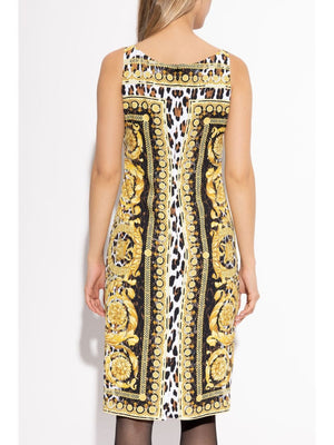 VERSACE Baroque Print Midi Dress