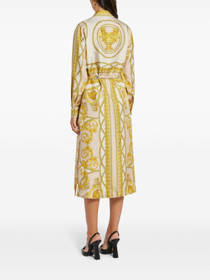 VERSACE Baroque Print Silk Shirt Dress - Women’s Long Sleeve Style