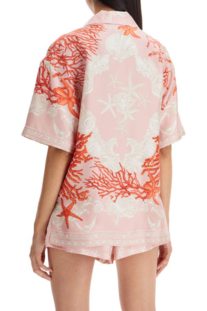 VERSACE Elegant Silk Baroque Print Short-Sleeve Shirt