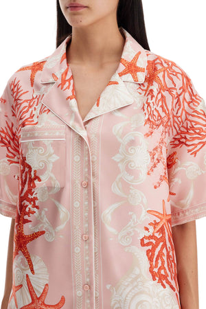 VERSACE Elegant Silk Baroque Print Short-Sleeve Shirt