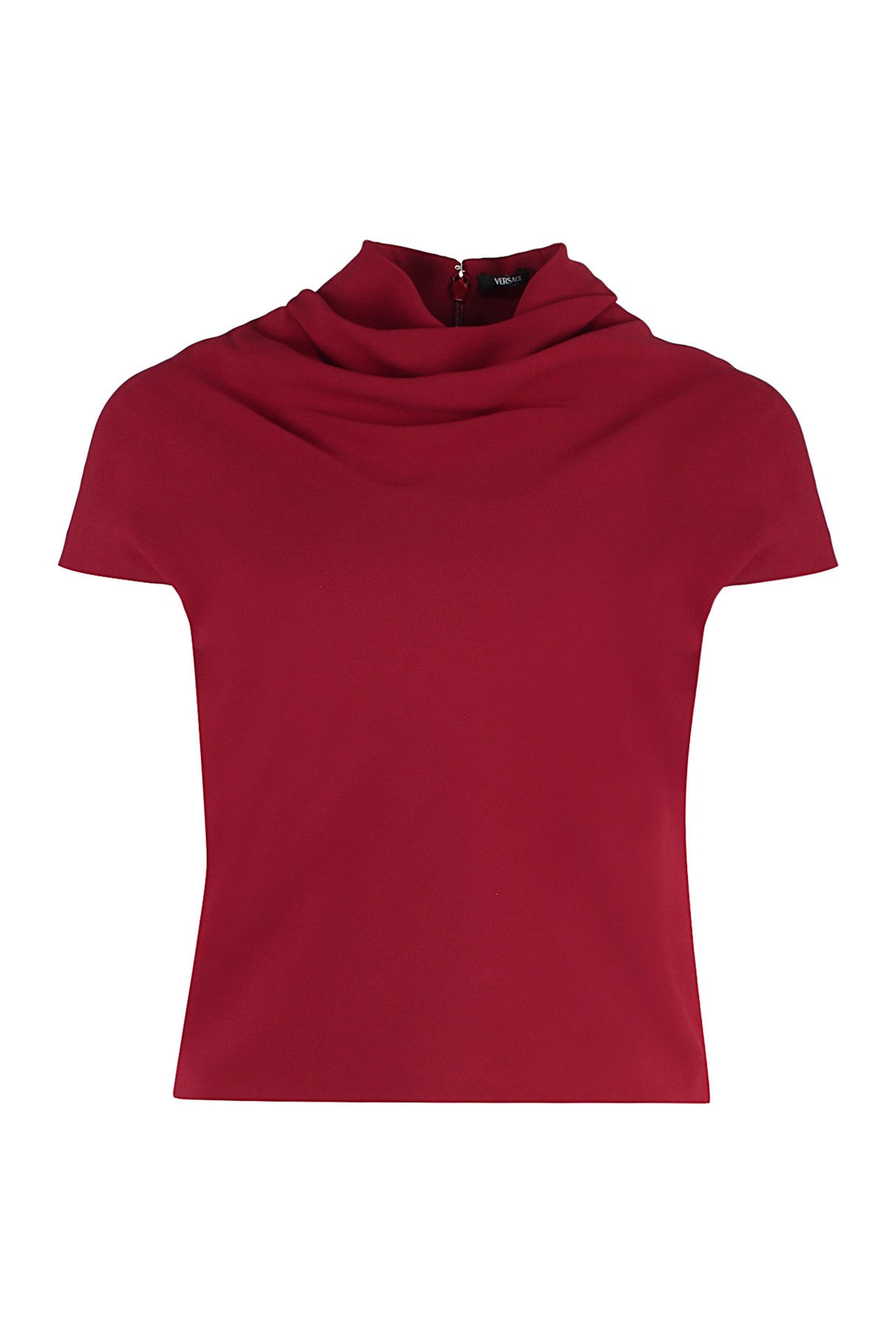 VERSACE Draped Neckline Pleated Blouse - Women’s Fashion Top