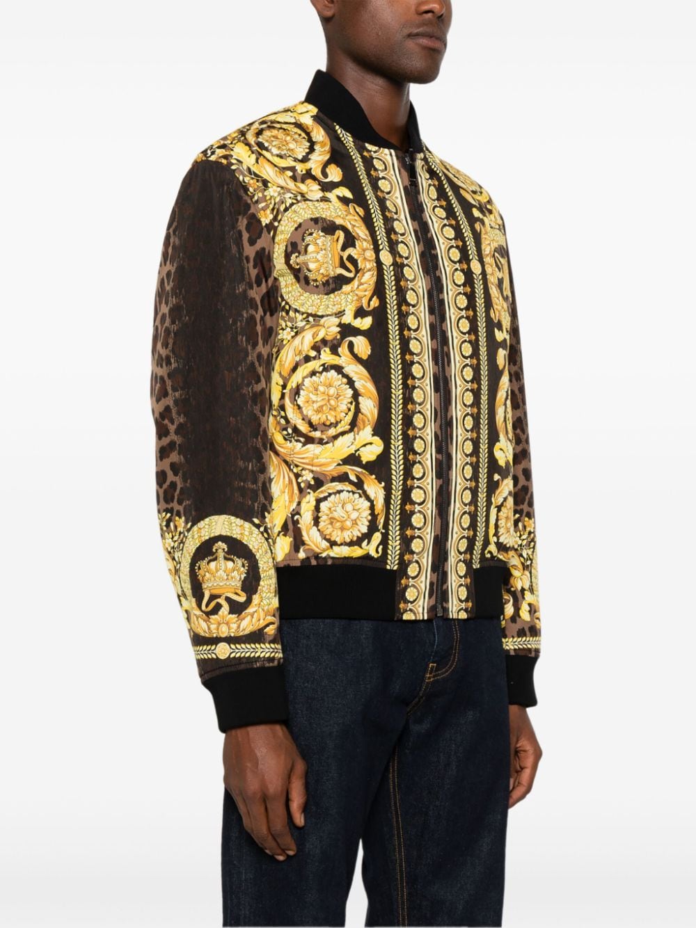 VERSACE Baroque Print Bomber Jacket for Men