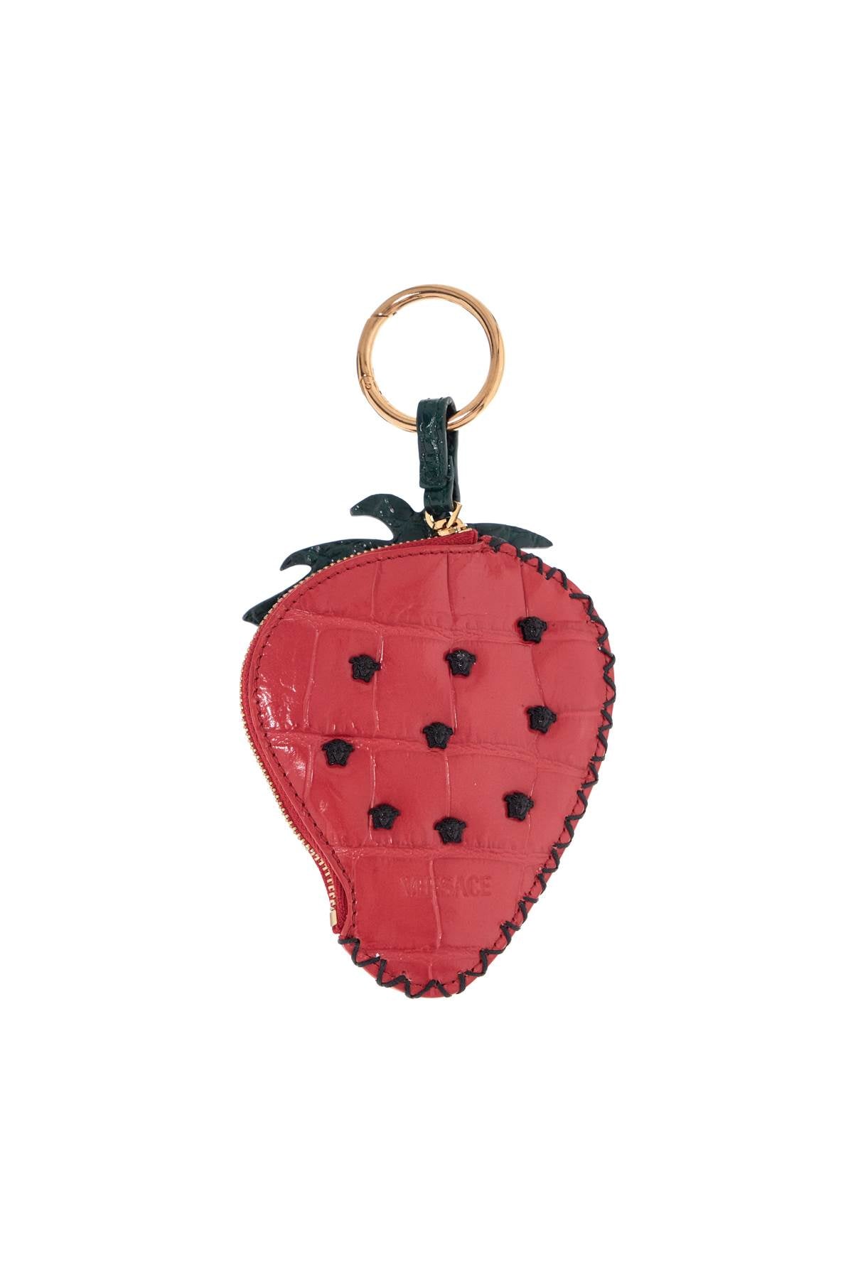 VERSACE Mini Strawberry Charm in Coconut Print Leather