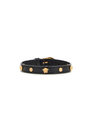 VERSACE Men's Leather Bracelet with Medusa Detail