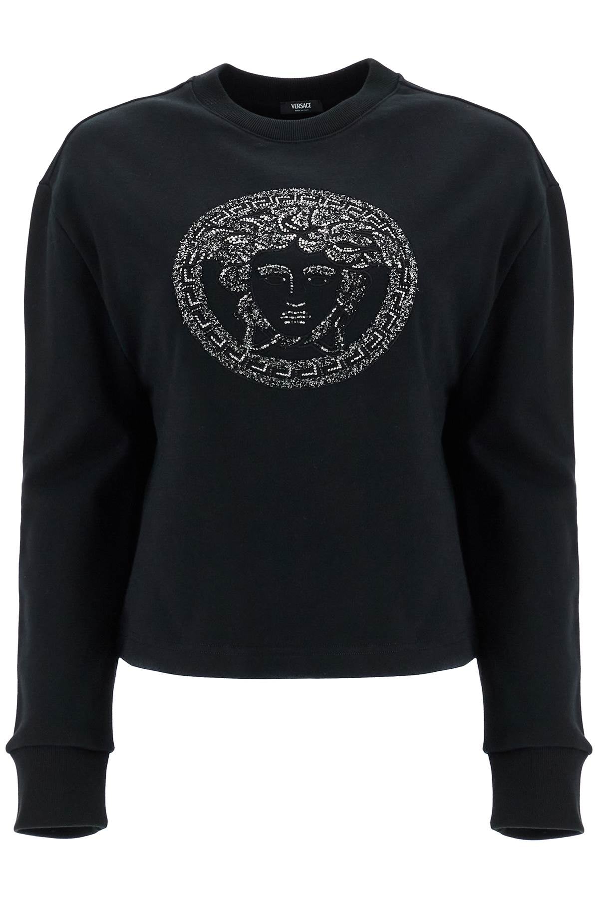 VERSACE Boxy Cut Sweatshirt with Iconic Motif - Women's