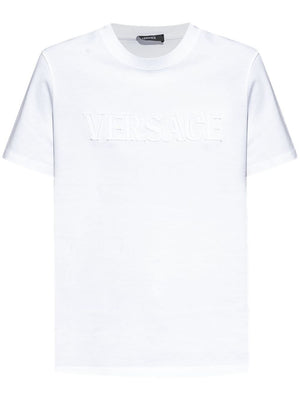 VERSACE Fringed Logo T-Shirt for Women - SS25 Collection