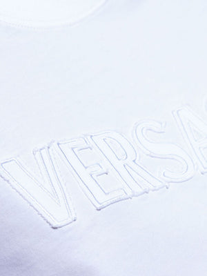 VERSACE Fringed Logo T-Shirt for Women - SS25 Collection