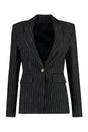 PINKO Elegant Single-Breasted Jacket for Women - Pin-striped, Peak Lapel Collar, Padded Shoulders - FW23