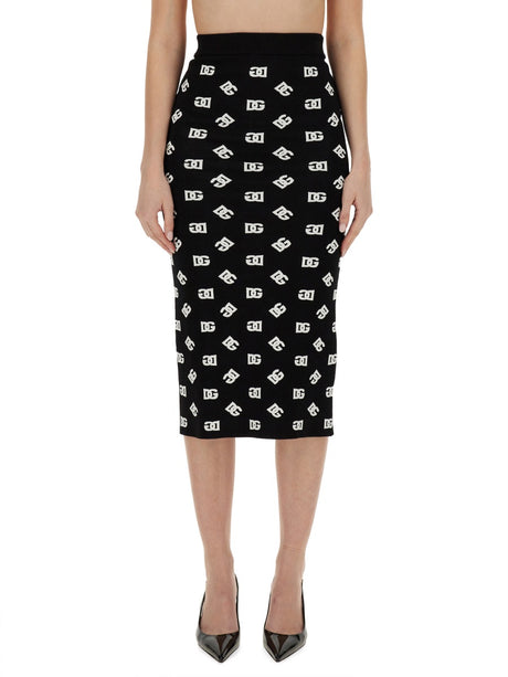 DOLCE & GABBANA Slim Fit Jacquard Pencil Skirt