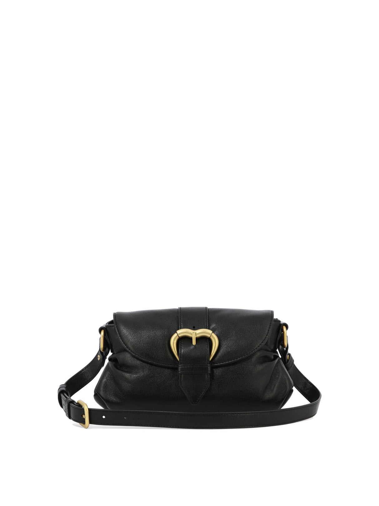 PINKO "Mini Jolene" Women's Black Leather Shoulder Bag, SS24