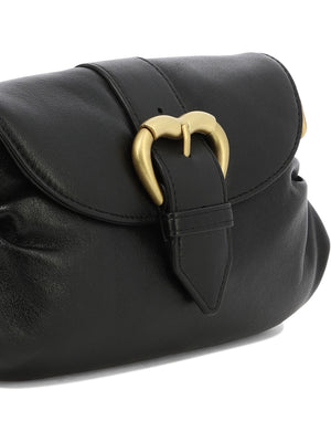 PINKO "Mini Jolene" Women's Black Leather Shoulder Bag, SS24