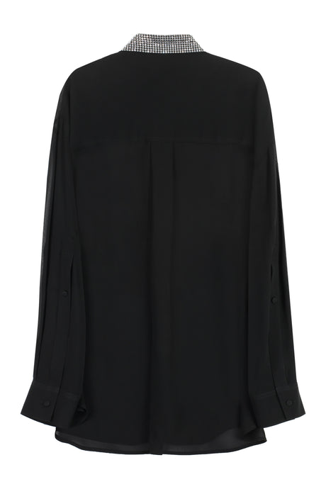 PINKO Sequin Embellished Black Georgette Shirt for Women