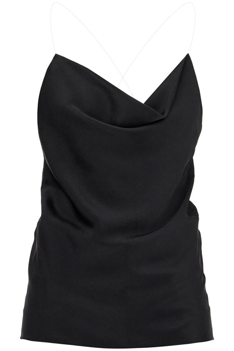 Y/PROJECT Satin Draped Neckline Top for Women - Slim Fit