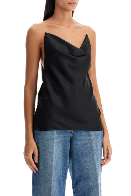 Y/PROJECT Satin Draped Neckline Top for Women - Slim Fit