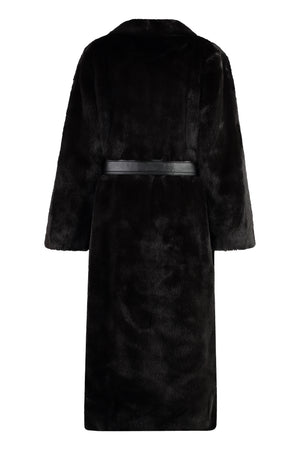 PINKO Chic Faux Fur Jacket with Stylish Belt - Women's Outerwear